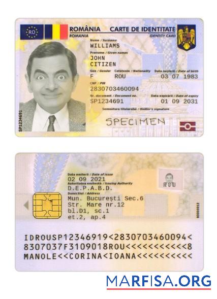 Downloadable Romania ID Card 2019 Present template